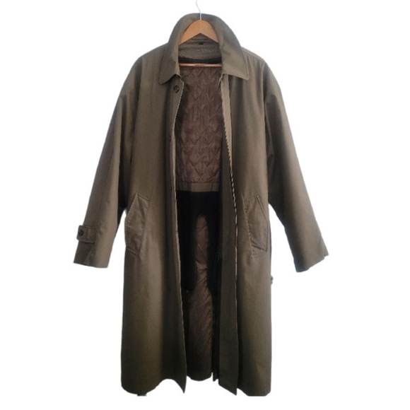 WEATHERPROOF Long Trench Coat Olive/Taupe - Picture 3 of 15